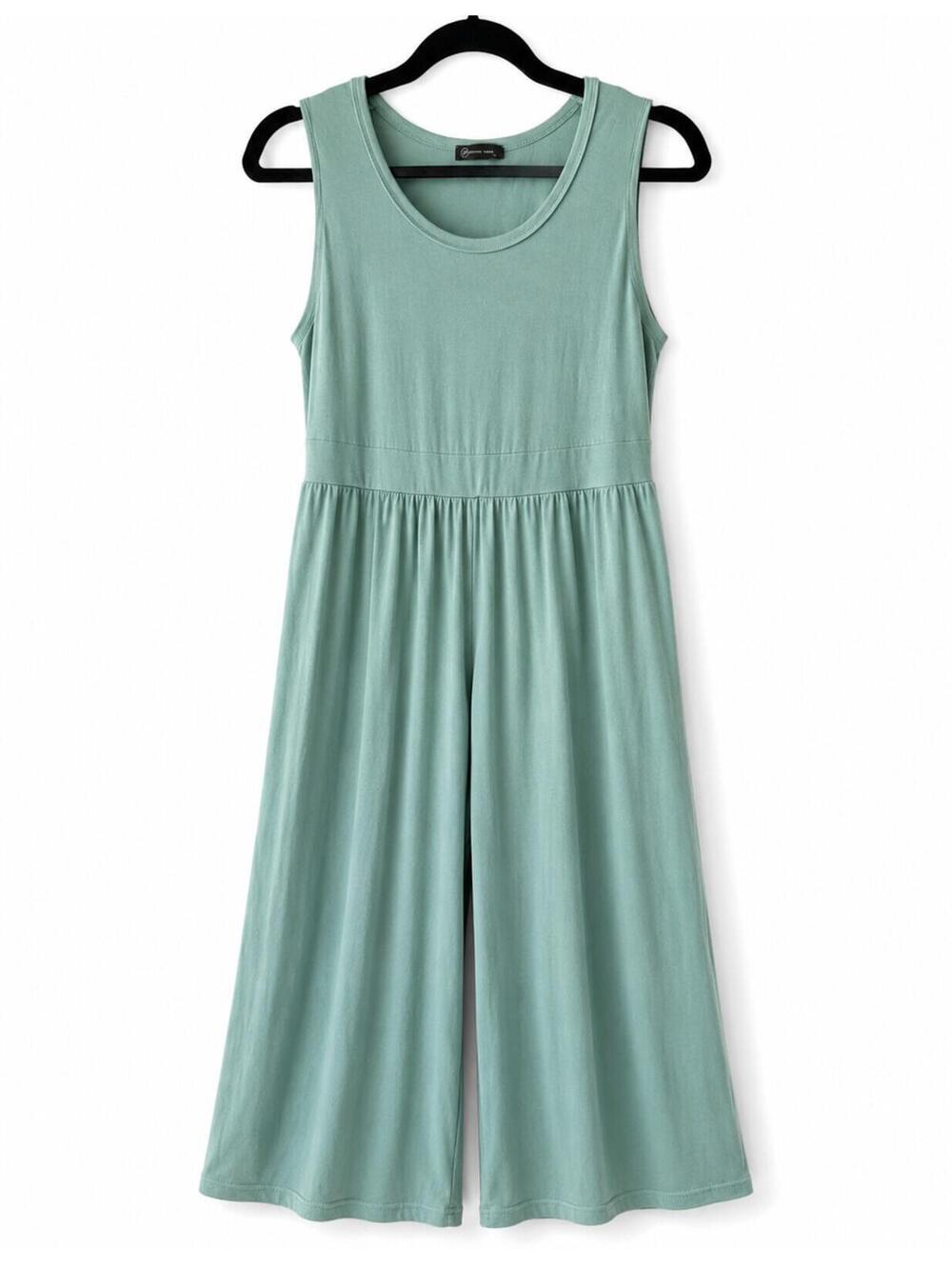 PrettyGarden Women's Sleeveless Wide-Leg Jumpsuit in Aqua Size L